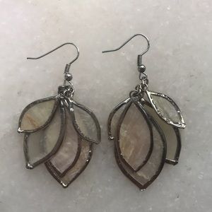 Lightweight “Stained Glass” Leaf Earrings